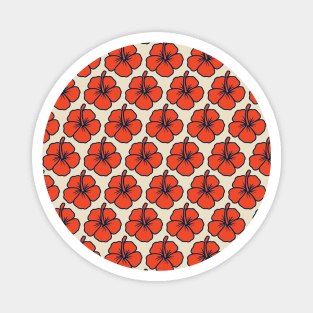 Hawaiian Tropical Hibiscus Flower Print Magnet